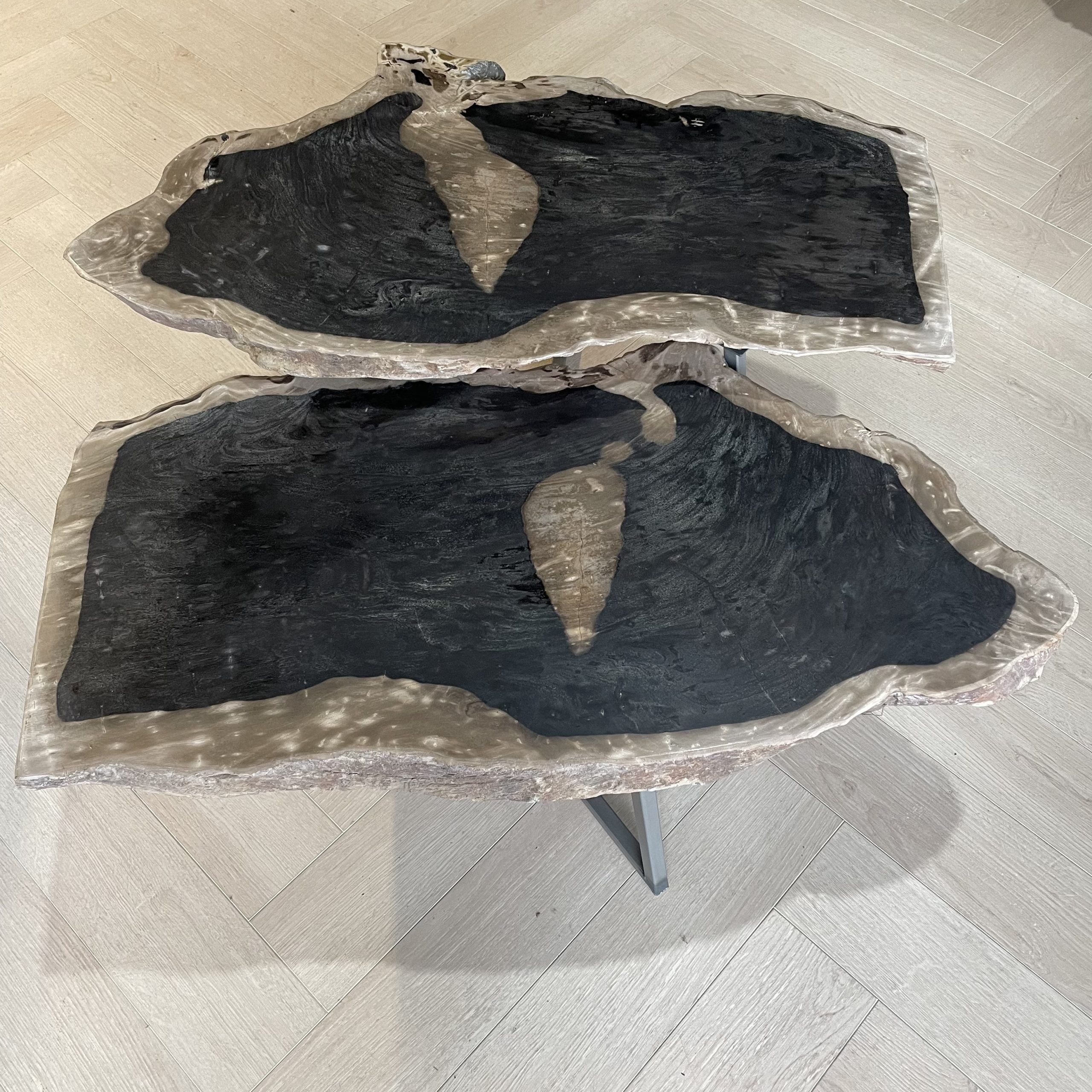 Versteend hout salontafel