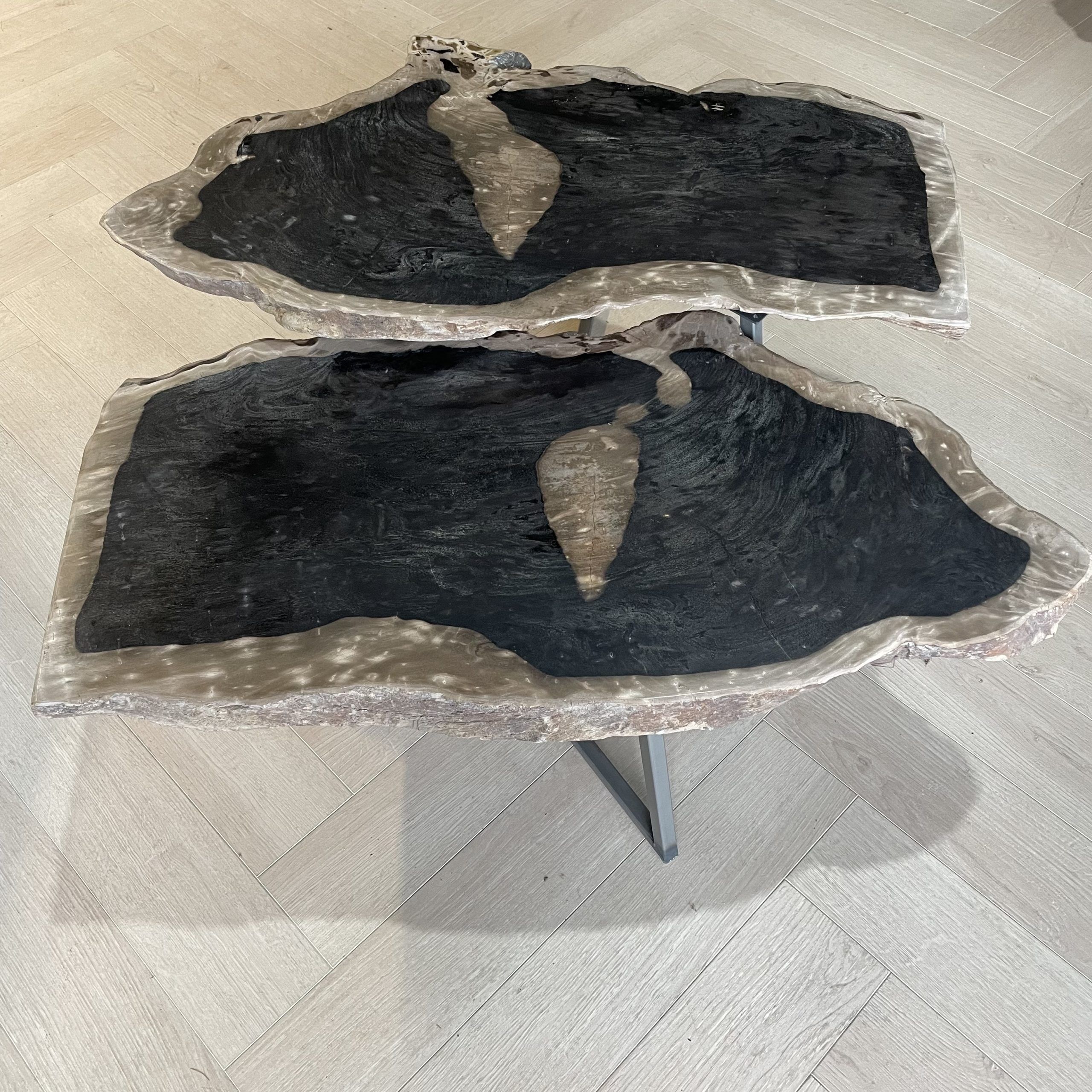 Versteend hout salontafel